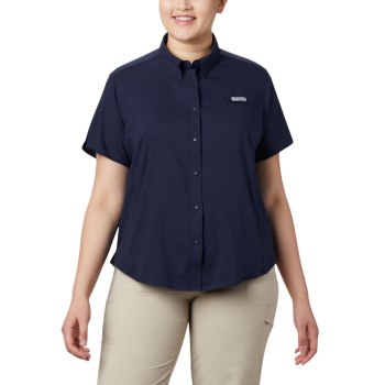 Columbia PFG Tamiami II Short Sleeve Plus Size, Camisa Azul Marino Para Mujer | 207953-NLH